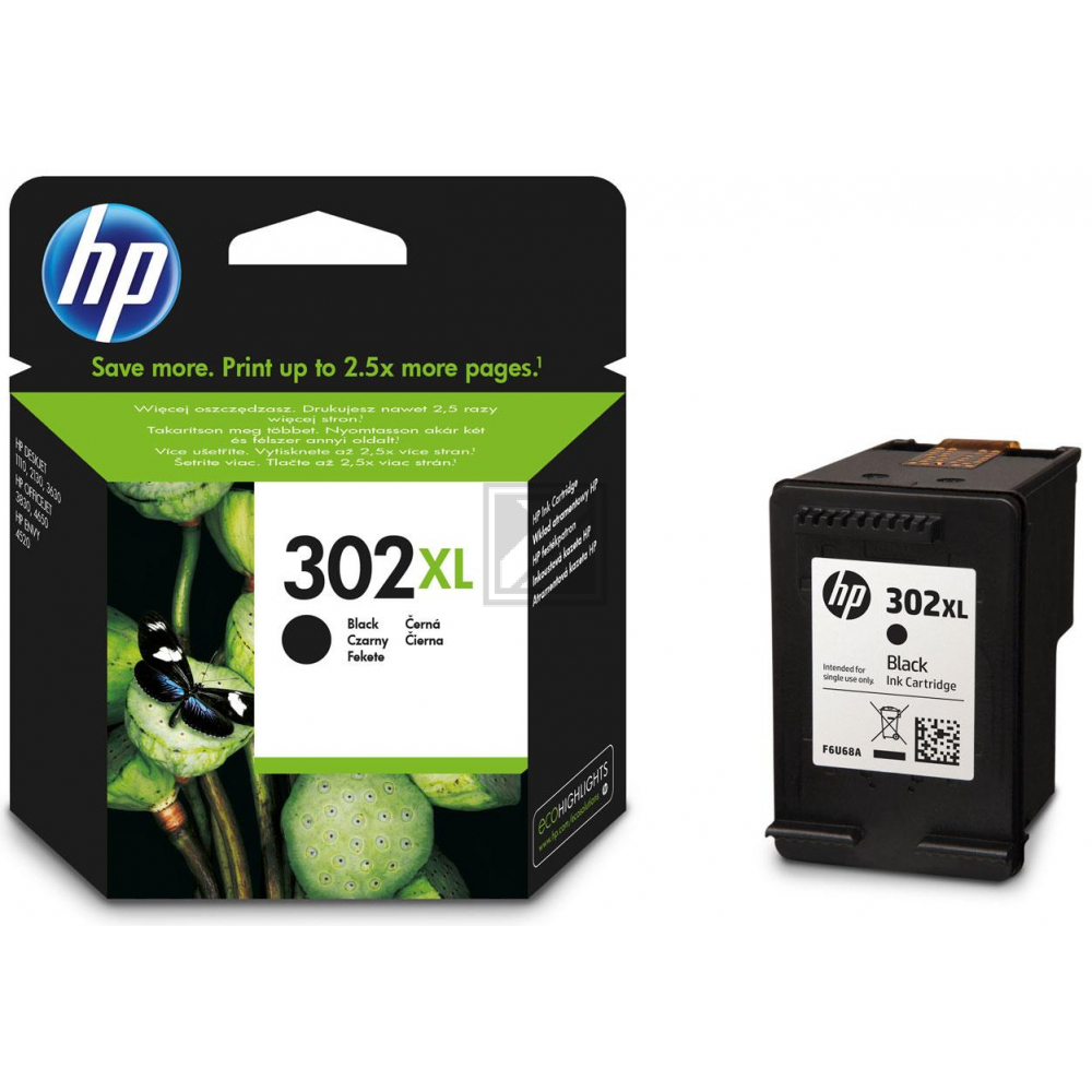 Original HP F6U68AE / 302XL Tinte schwarz