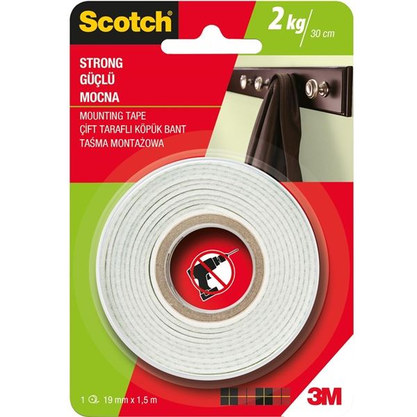 Montážní páska Scotch, oboustranná, 19 mm x 1,5 m