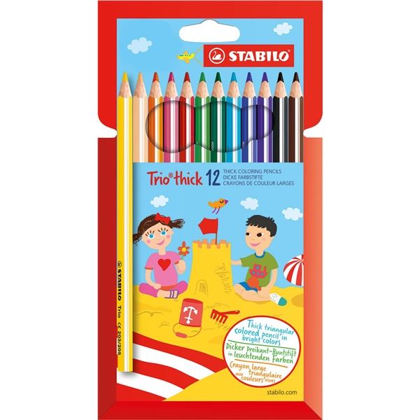 Pastelky Stabilo Trio® thick, trojhranné, 12 barev