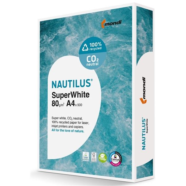 Recykl.papír Nautilus Superwhite, A4, 80 g, 500 l. Recykl.papír Nautilus Superwhite, A4, 80 g, 500 l.