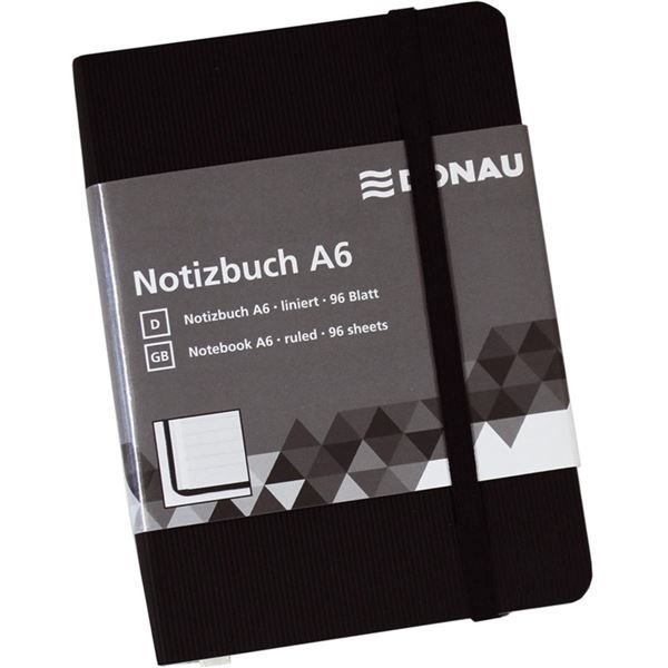 Zápisník DONAU, A6, linkovaný, černý
