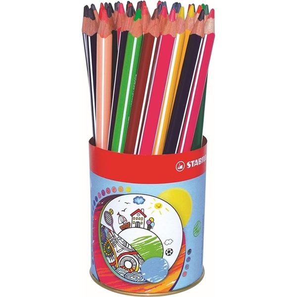 Pastelky Stabilo Trio® thic, 38 ks (plechová dóza)
