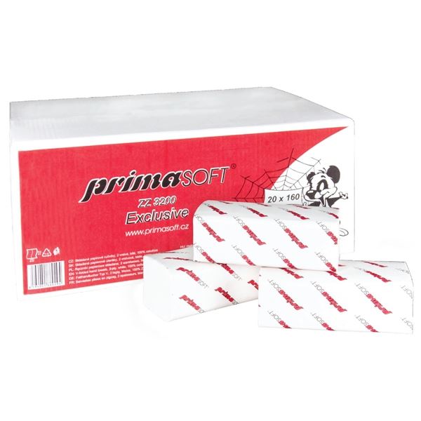 Sklád.papír.ruč.Primasoft-2vrstvé,bílé,3200ks