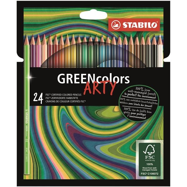 Pastelky Stabilo GREENcolors "ARTY", 24 barev