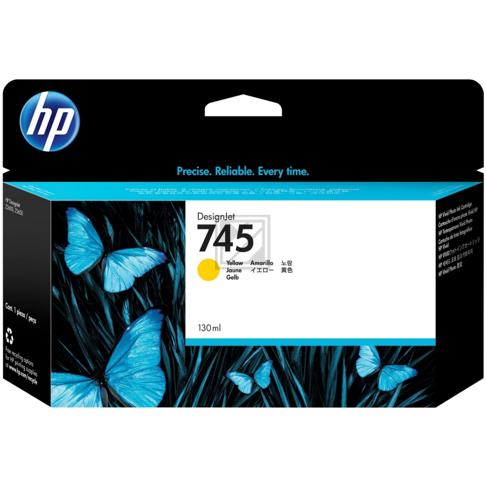 HP Tintenpatrone gelb (F9J96A, 745)