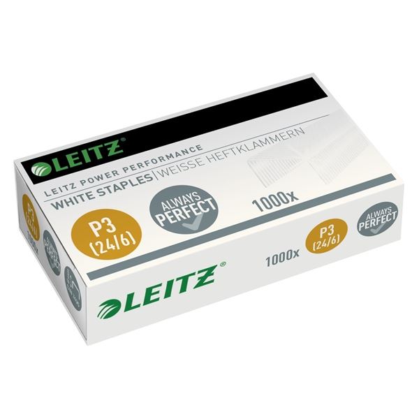 Drátky Leitz, 24/6, 1000 ks, bílé
