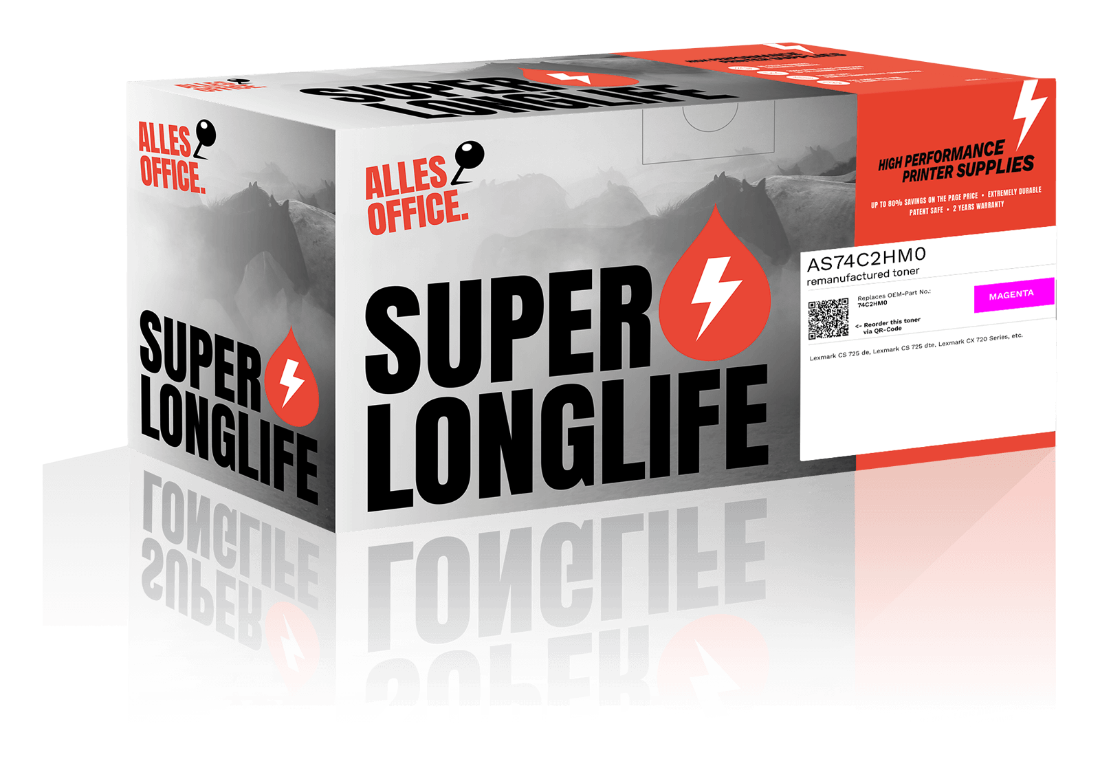 Superlonglife Lexmark 74C2HM0 Toner purpurová