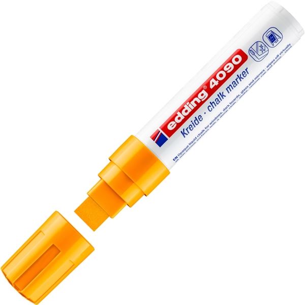Křídový popisovač na sklo Edding 4090, neon oranž.