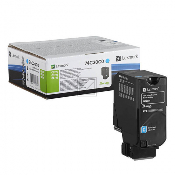 Original Lexmark 74C20C0 Rückgabe-Toner cyan