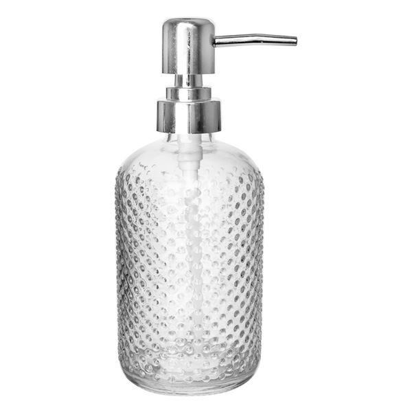 Sklen.dávkovač mýdla Orion-plast/sklo,tečky,450ml