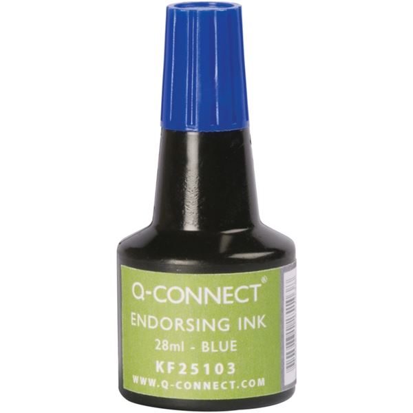Razítková barva Q-Connect, 28 ml, modrá
