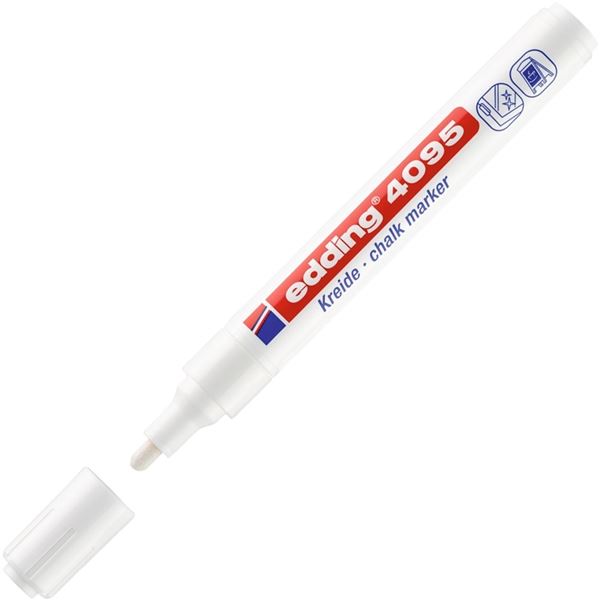 Křídový popisovač na sklo Edding 4095, bílý