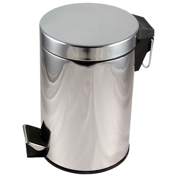 Nášlapný odpadkový koš chromový, 5 l