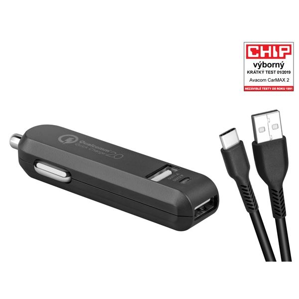 Rychlonabíječka aut.AVACOM CarMAX 2-2x USB-C,čer.