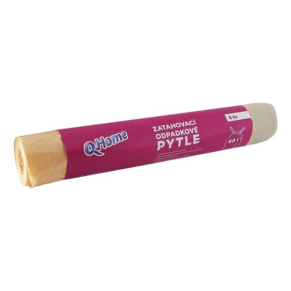 Pytle na odpadky Q Home - zatahovací, žluté, 60 l,
