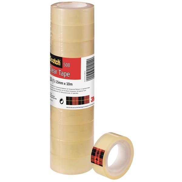 Scotch® Průhledná páska 508, 15 mm × 10 m, 10 ks