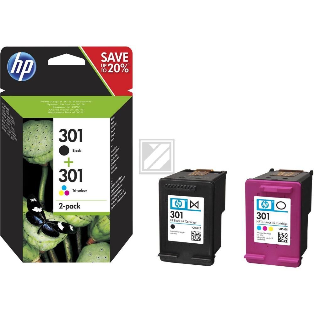 Original HP N9J72AE / 301 Tinte schwarz, color