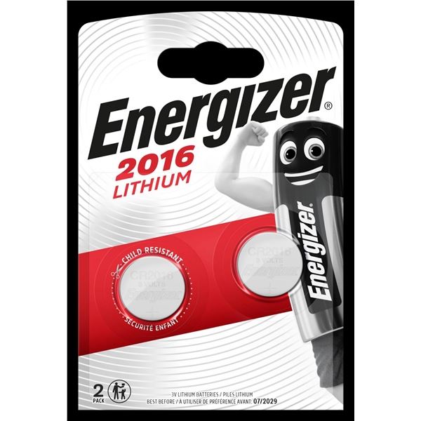 Knof.lithiové baterie Energizer - 3V, CR2016, 2 ks