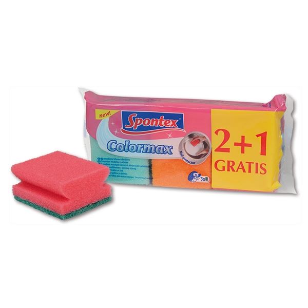 Houbičky na nádobí Spontex Colormax 2+1 zdarma