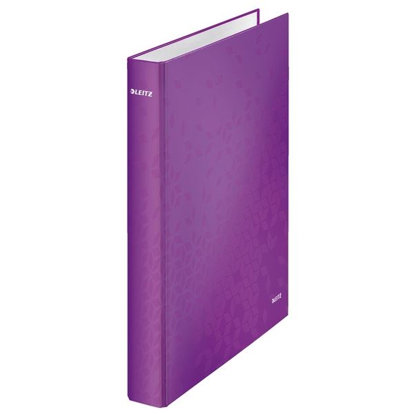 Čtyřkroužkový pořadač Leitz WOW, purpurový