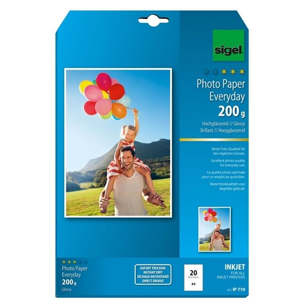 Fotopapír Sigel A4, 200g/m2, lesklý, 20 listů