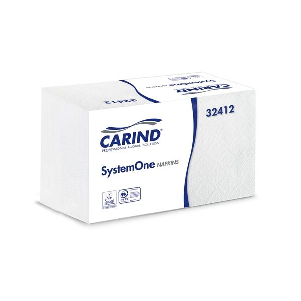 Skládané pap. ubrousky Carind-2vrstvé,bílé,6000ks