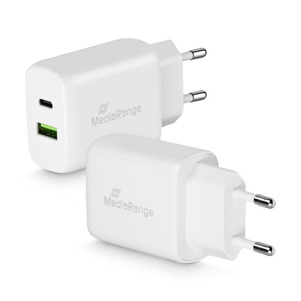 Nab.adaptér MediaRange-2 USB v.,USB-A,USB-C,bílý