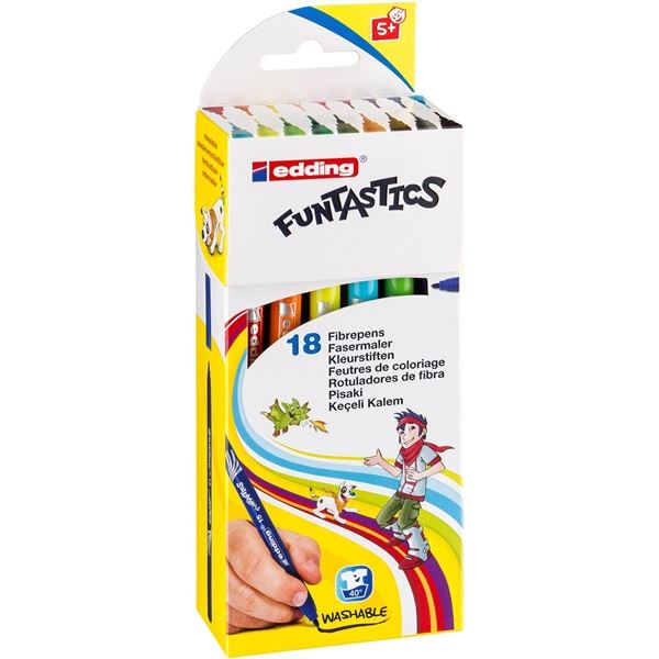 Dětské fixy Edding 15, sada 18 barev