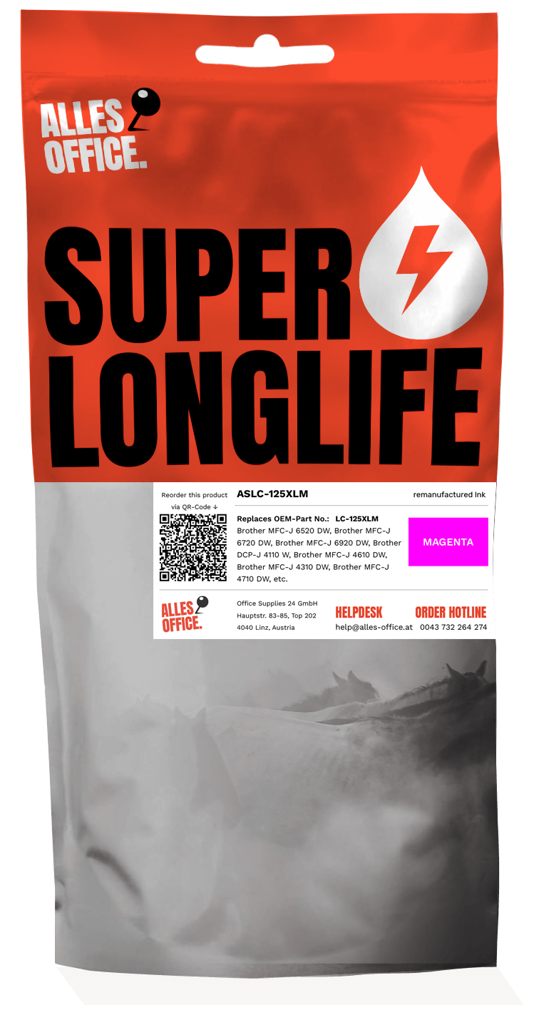 Superlonglife Brother LC-125XLM Ink purpurová