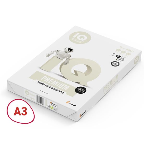 Papír IQ Premium, A3, 80g/m2, 500 listů