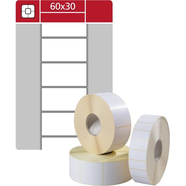 Etik.kotouč.S&K Label-termo,bílé,60x30mm,2500ks