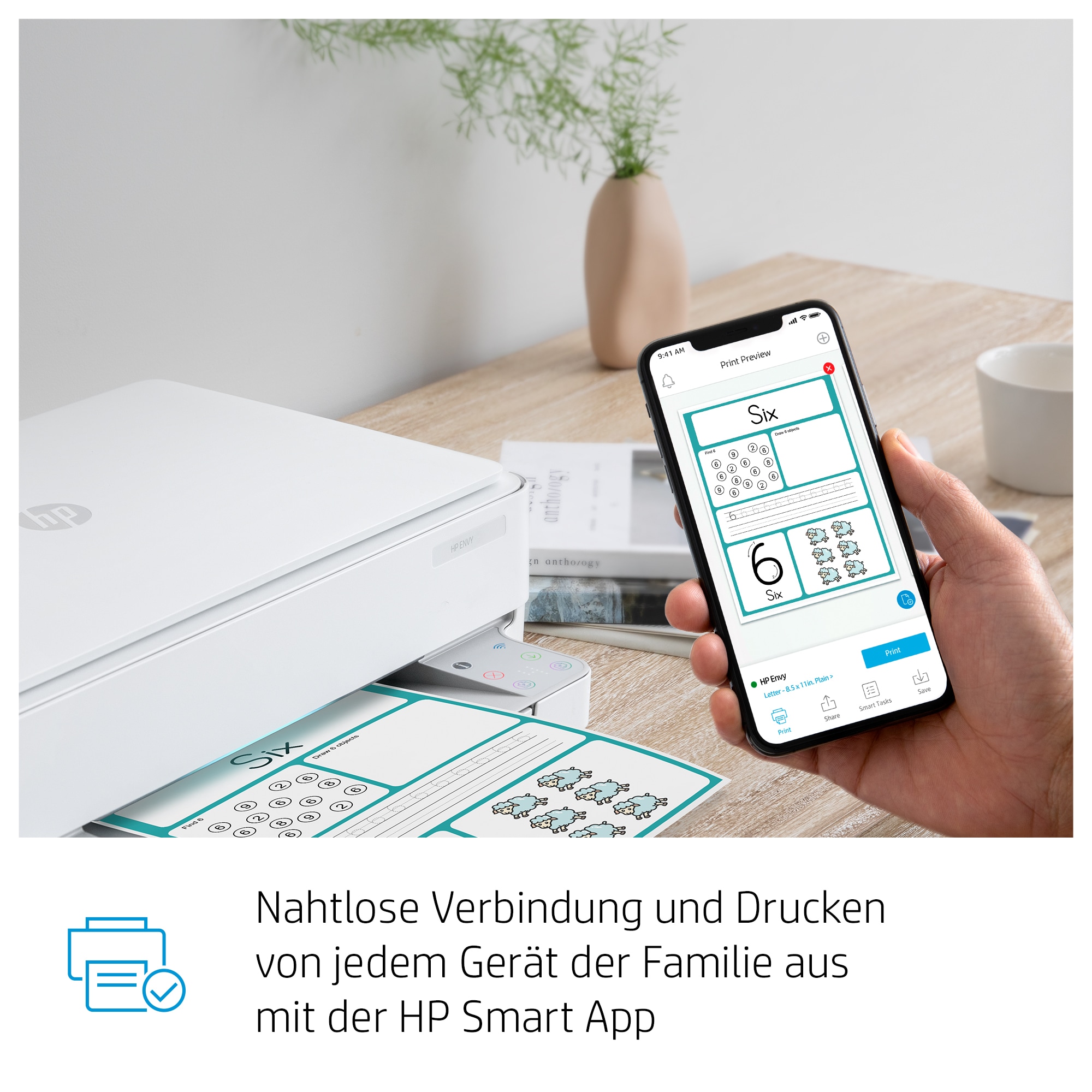 HP ENVY 6022 All-in-One Drucker, Zu Hause, Drucken, Kopieren, Scannen, Fotos