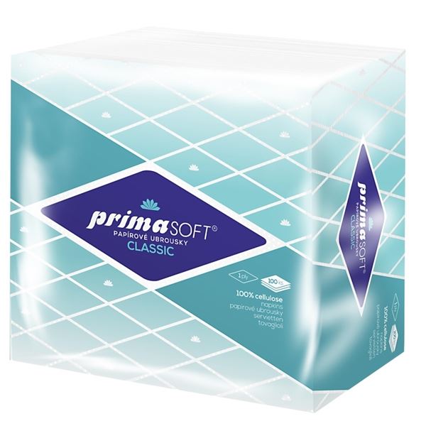 Papírové ubrousky Primasoft- 1 vrstvé, bílé, 70ks