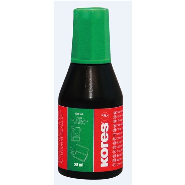 Razítková barva Kores, 28 ml, zelená