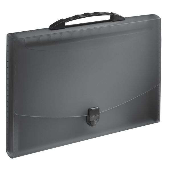 Aktovka s držadlem VIVIDA A4, 12 přihrádek, černá