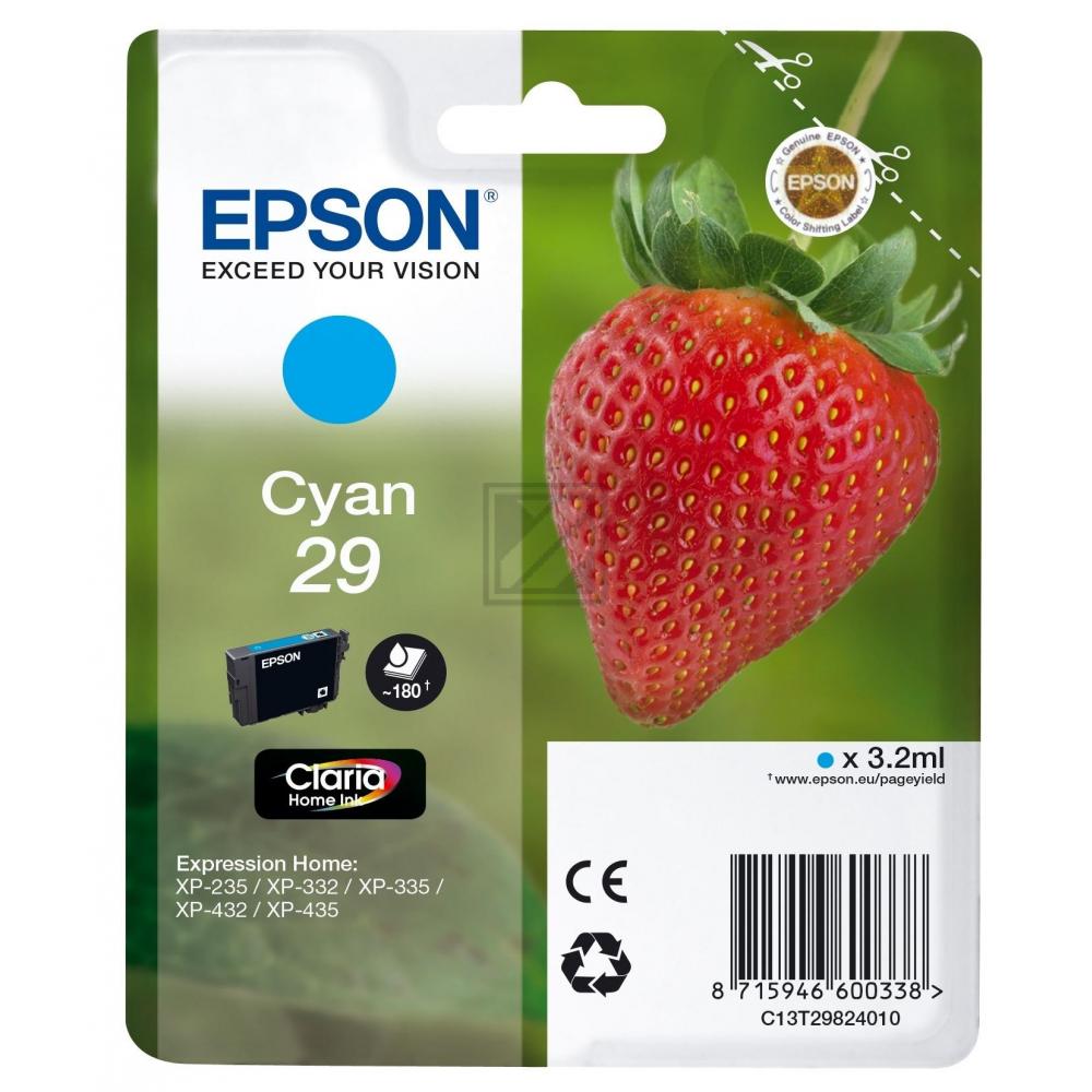 Original Epson C13T29824012 / 29 Tinte cyan