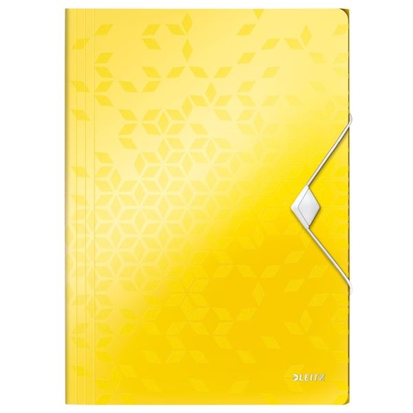 Desky s chlopněmi/gumičkou Leitz WOW A4, žluté