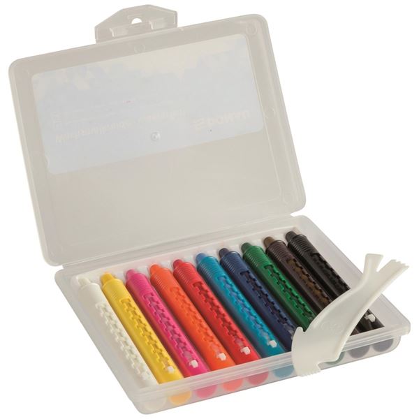 Voskovky voděodolné DONAU, vč. škrabky, 10 ks