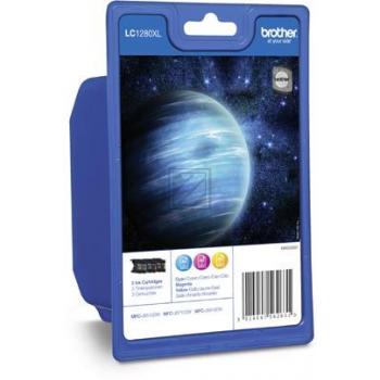 Original Brother LC-1280XLRBWBP Tinte cyan, magenta, gelb