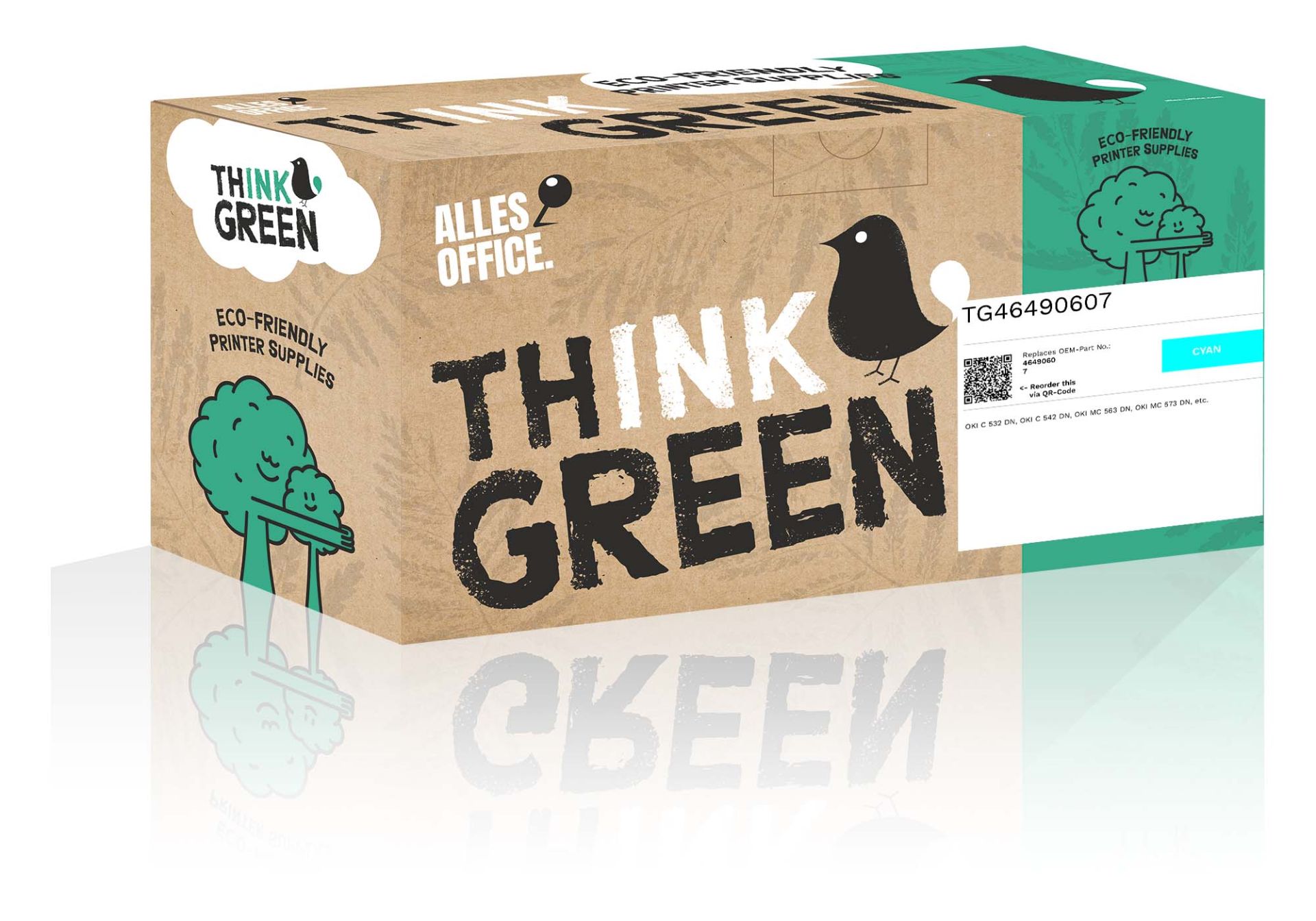 ThinkGreen OKI 46490607 Toner azurová