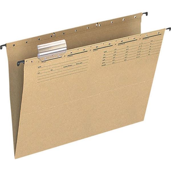 Závěsné desky Q-Connect, otevřené strany, přírodní