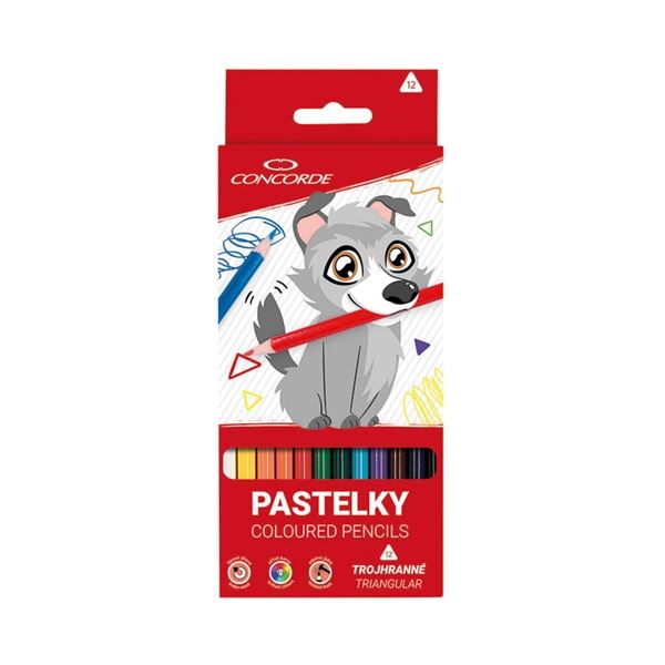 Pastelky Concorde trojhranné, 12 ks