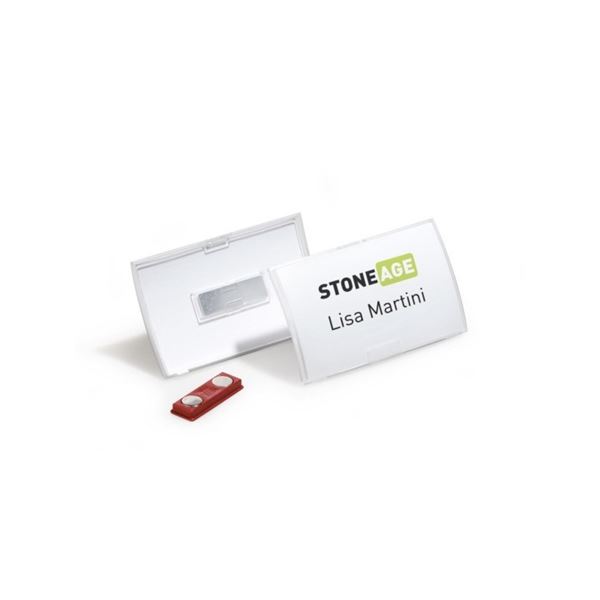 Jmenovka s magnetem Durable, akrylová,5 x 4,0 cm