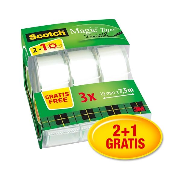 Lepicí páska s odvíječem Scotch Magic, 2+1 zdarma