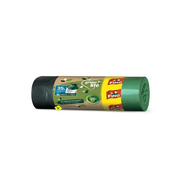Pytle na odpad,FINO Green-recykl.,25mic,35 l,15 ks