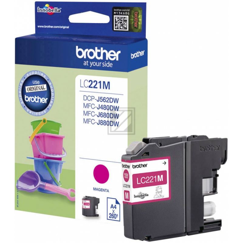 Original Brother LC-221M Tinte magenta