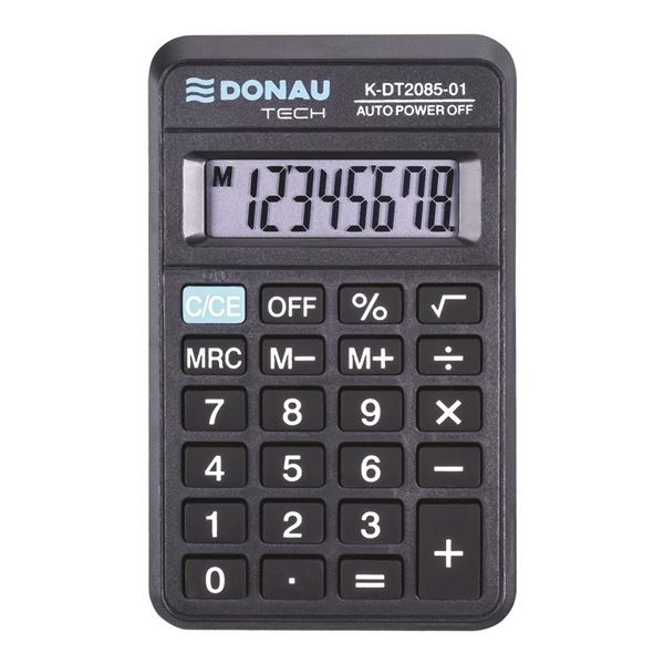 Kapesní kalkulačka DONAU TECH, K-DT2085,8-m,černá