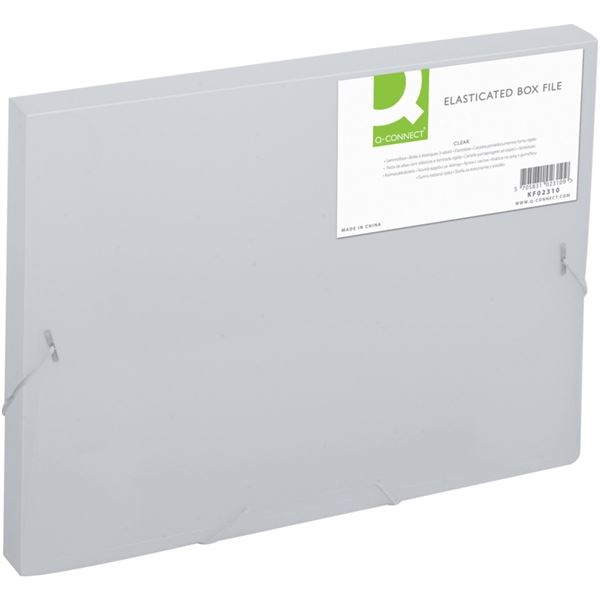 Box na spisy Q-C A4 s gumič, transp. mléčná 2,5cm