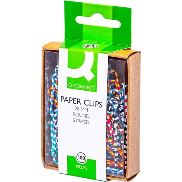 Kancelářské sponky Q-Connect 28 mm,mix barev,100ks