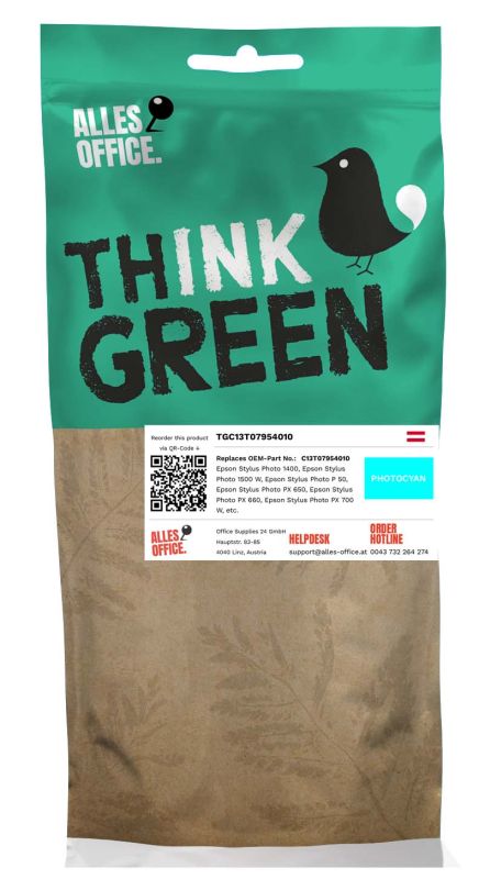 ThinkGreen Epson C13T07954010 / T0795 Ink azurová fotografie
